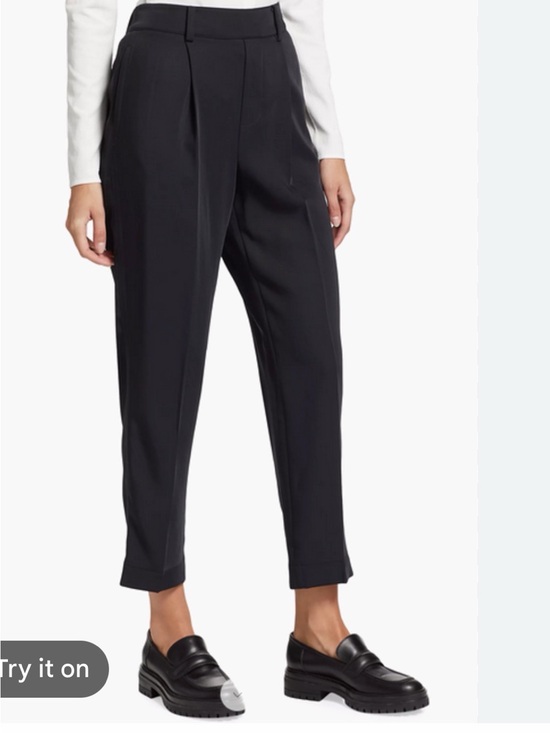 Vince Pants - Vince Black Tapered Pull-On Cropped Trousers Size Small